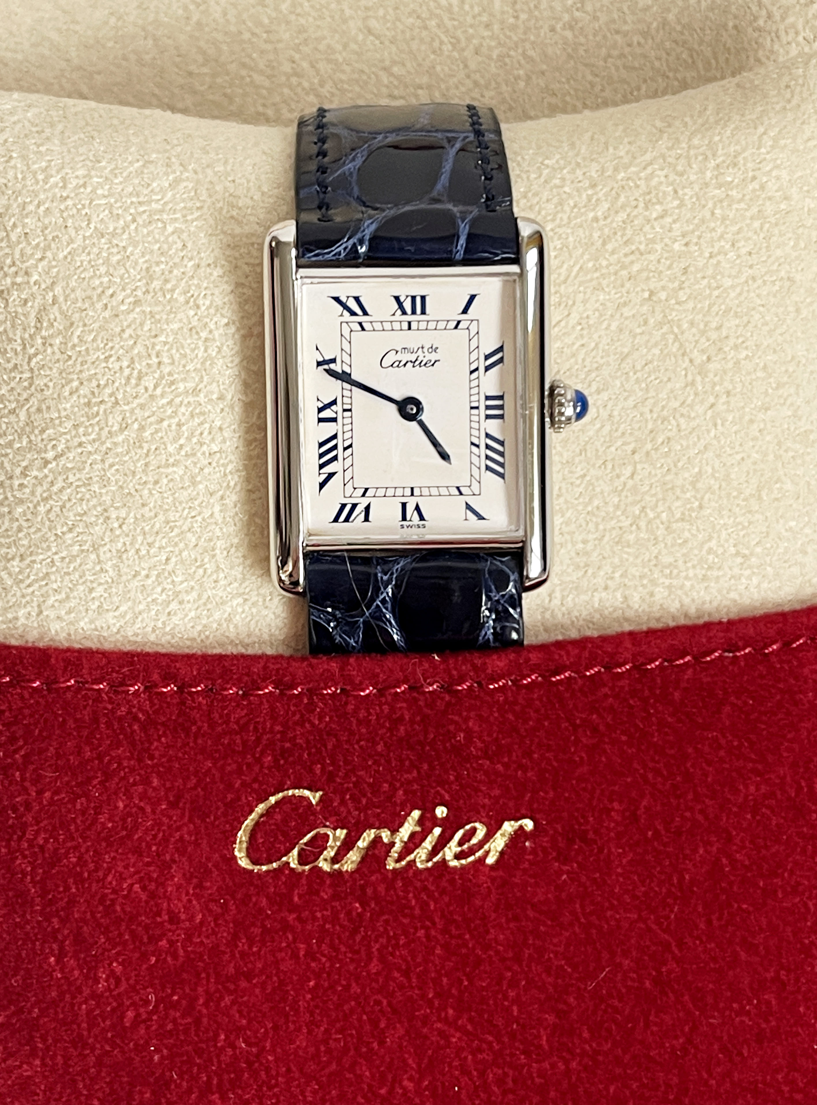 Cartier must tank BLUE Roman index  (L사이즈/쿼츠)